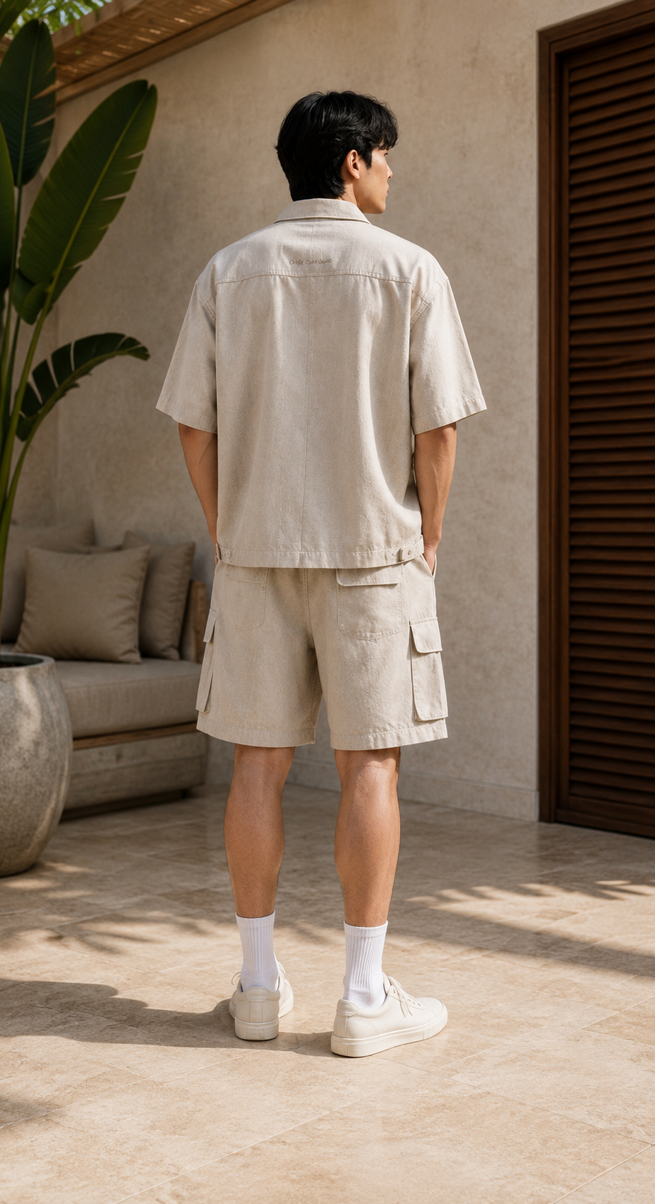 Stone Utility Linen Co-Ord Set