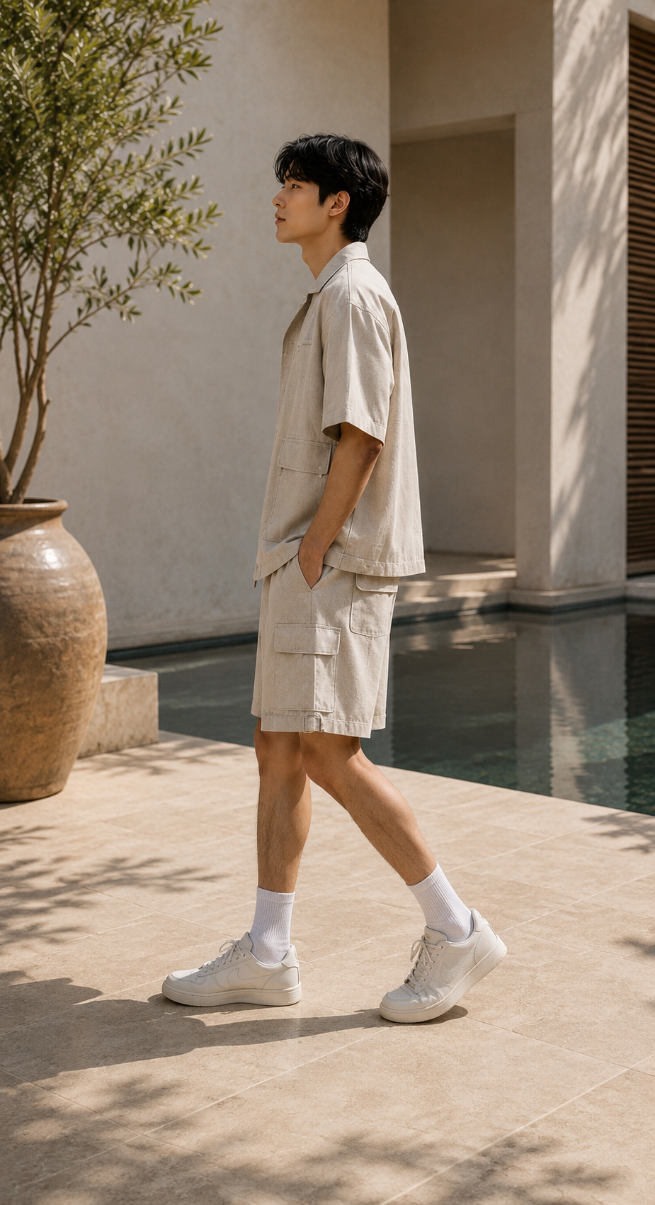 Stone Utility Linen Co-Ord Set
